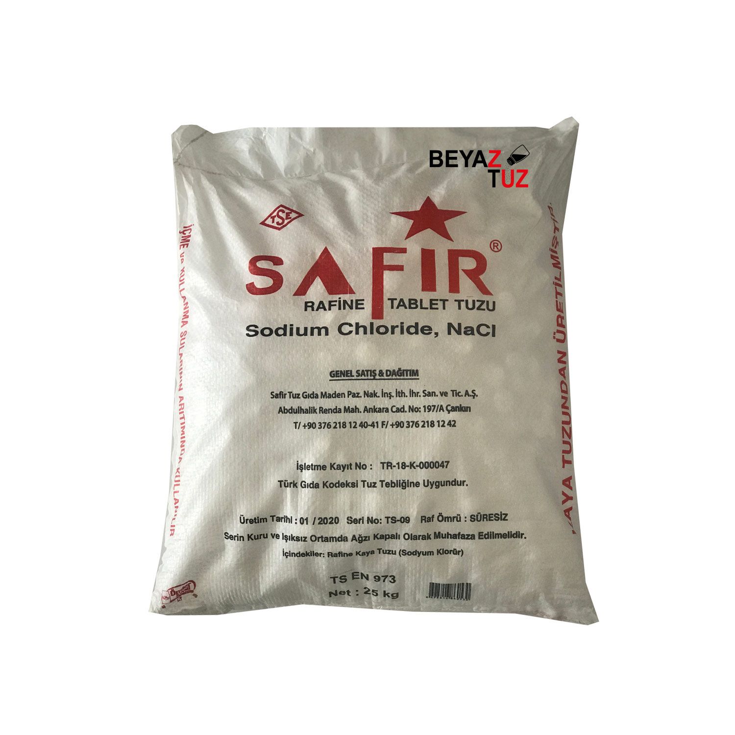 Rafine Tablet Tuz Safir 25 Kg